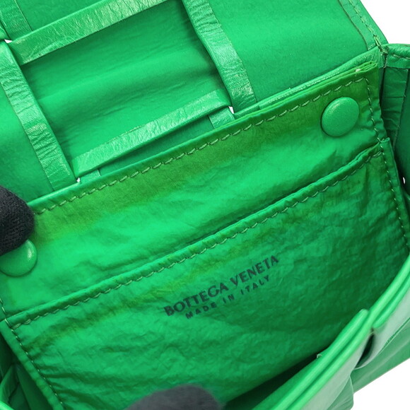 Bottega Veneta Candy Cassette Shoulder Bag, Calf Leather, 667048, Green, Hand...
